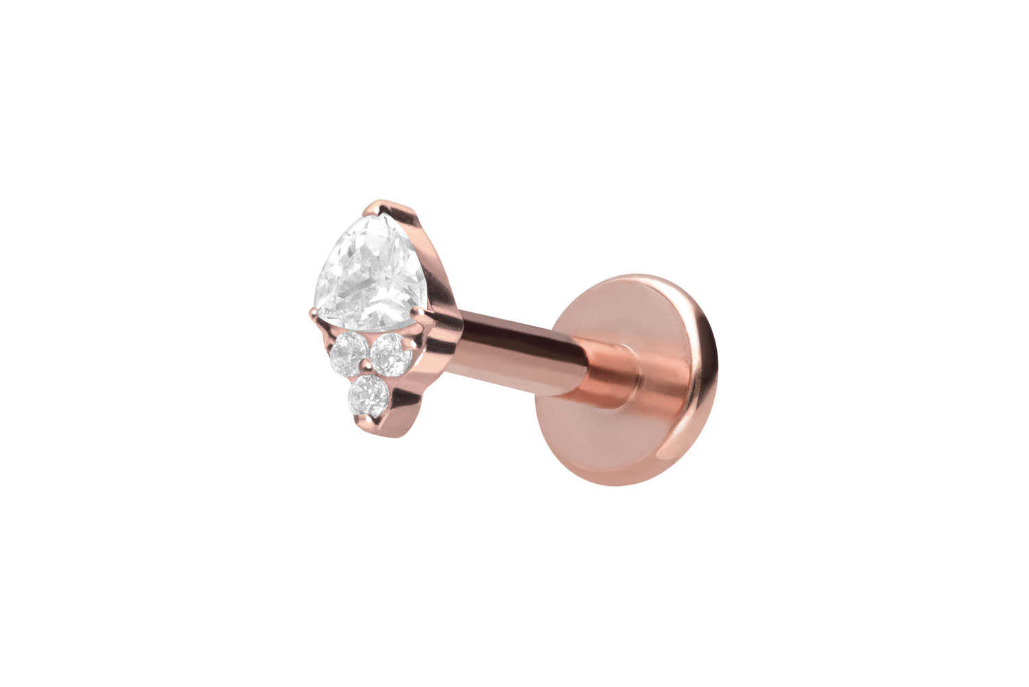 Titan Labret mit Innengewinde EINGEFASSTE KRISTALLE